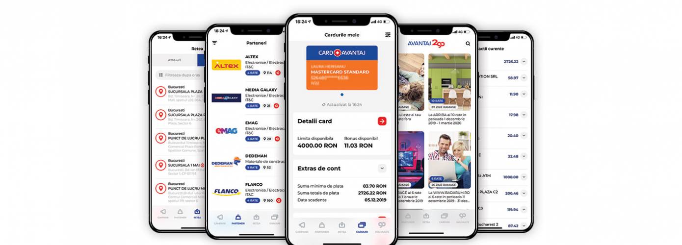 Descarcă aplicația AVANTAJ2go și ai control total asupra cardului tău.